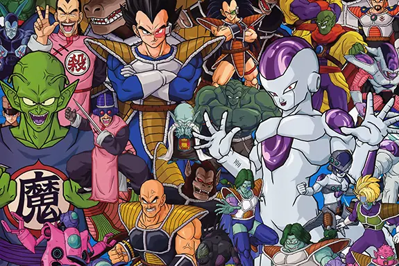Imagen que muestra varios diseños con personajes de Dragon Ball.