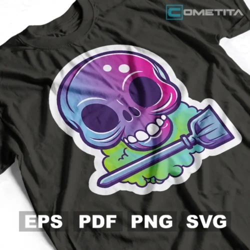 Calavera Enterradora — Vector de Halloween Para Imprimir, Sublimar, Estampar y Más (EPS, PDF, PNG y SVG)
