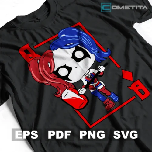 Harley Quinn Halloween — Vector Funko Para Imprimir, Sublimar, Estampar y Más (EPS, PDF, PNG y SVG)