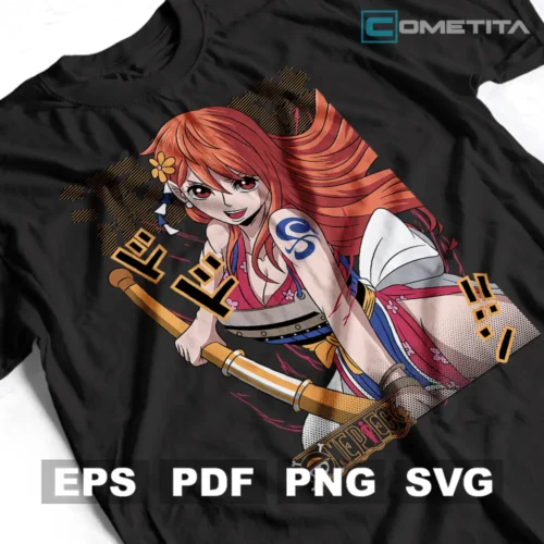 Nami Gata Ladrona de One Piece — Vector Anime Para Imprimir, Sublimar, Estampar y Más (EPS, PDF, PNG y SVG)