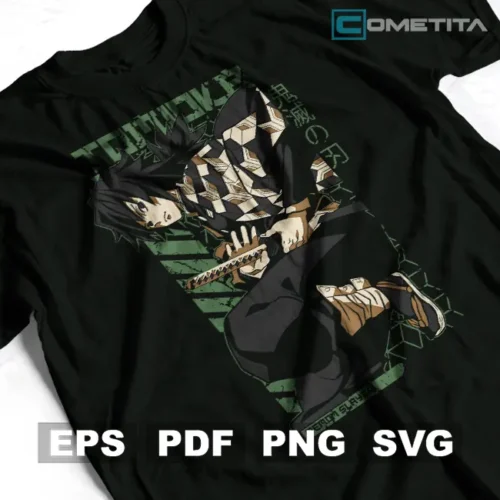 Giyu Tomioka de Demon Slayer — Vector Anime Para Imprimir, Sublimar, Estampar y Más (EPS, PDF, PNG y SVG)