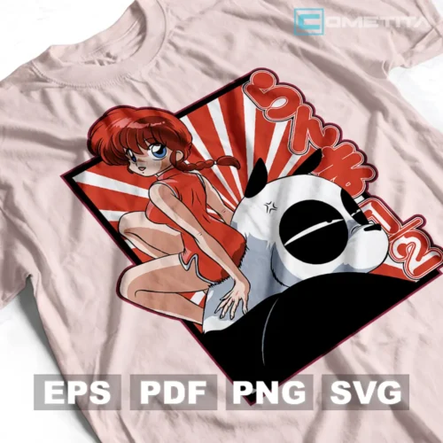 Ranma y Medio — Vector Anime Para Imprimir, Sublimar, Estampar y Más (EPS, PDF, PNG y SVG)