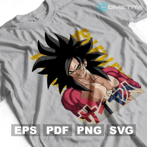 Goku Supersaiyano 4 de Dragon Ball — Vector Anime Para Imprimir, Sublimar, Estampar y Más (EPS, PDF, PNG y SVG)