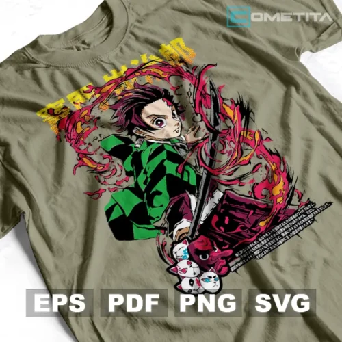 Tanjiro Kamado de Demon Slayer — Vector Anime Para Imprimir, Sublimar, Estampar y Más (EPS, PDF, PNG y SVG)