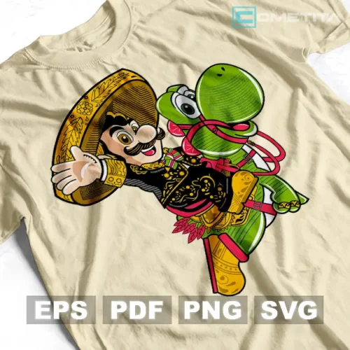 Mario Charro y Yoshi — Vector Gamer Para Imprimir, Sublimar, Estampar y Más (EPS, PDF, PNG y SVG)