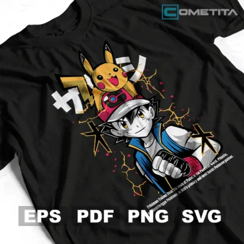 Vector Anime Ash Ketchum de Pokémon — Vector Anime Para Imprimir, Sublimar, Estampar y Más (EPS, PDF, PNG y SVG)
