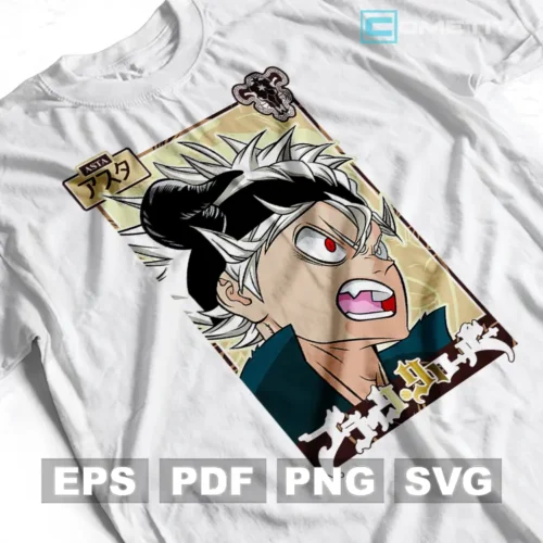 Asta de Black Clover — Vector Anime Para Imprimir, Sublimar, Estampar y Más (EPS, PDF, PNG y SVG)