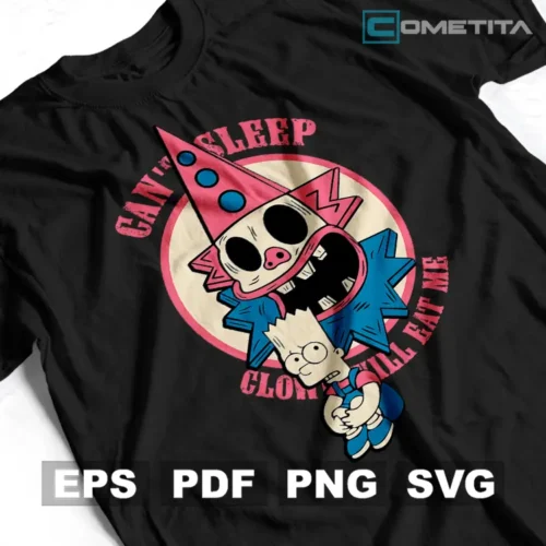Cama de Bart de Payaso Asesino de los Simpson — Vector Para Imprimir, Sublimar, Estampar y Más (EPS, PDF, PNG y SVG)