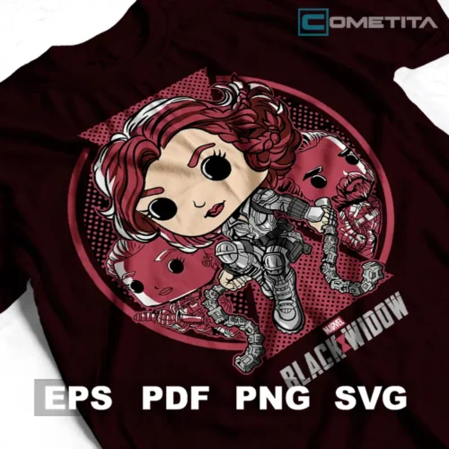 Black Widow de Marvel Comics — Vector Funko Para Imprimir, Sublimar, Estampar y Más (EPS, PDF, PNG y SVG)