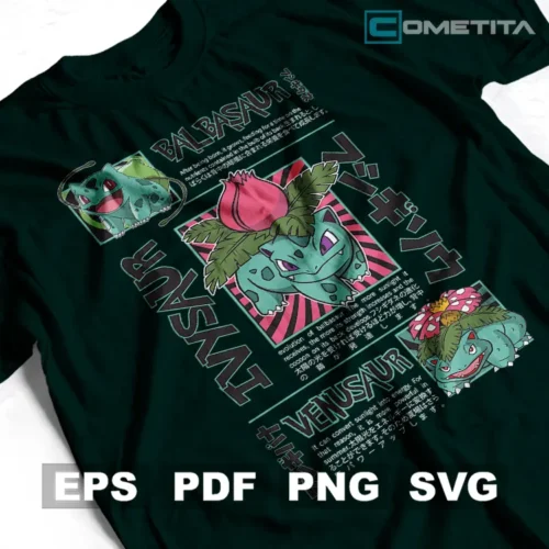 Bulbasaur de Pokémon — Vector Anime Para Imprimir, Sublimar, Estampar y Más (EPS, PDF, PNG y SVG)