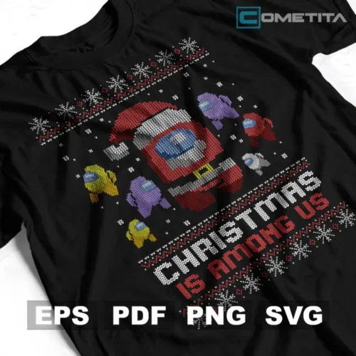 Christmas is Among Us 2 Ugly Sweater Bordado — Vector Gamer Para Imprimir, Sublimar, Estampar y Más (EPS, PDF, PNG y SVG)