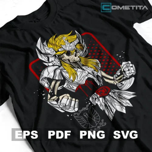 Cisne Calavera de Saint Seiya— Vector Anime Para Imprimir, Sublimar, Estampar y Más (EPS, PDF, PNG y SVG)