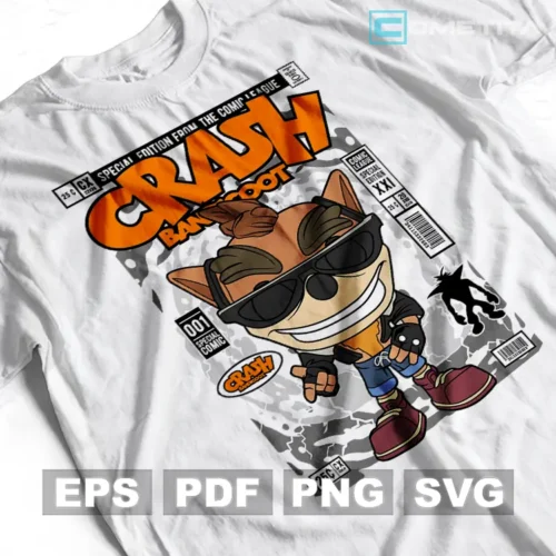 Crash Bandicoot Funko — Vector Gamer Para Imprimir, Sublimar, Estampar y Más (EPS, PDF, PNG y SVG)