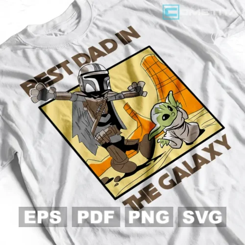 The Mandalorian & Grogu Best Dad — Vector Para Imprimir, Sublimar, Estampar y Más (EPS, PDF, PNG y SVG)