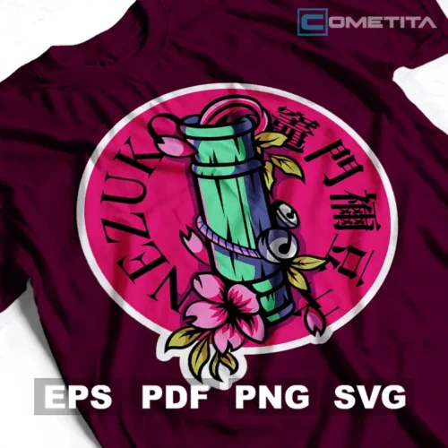 Nezuko Kamado Sticker — Vector Anime Para Imprimir, Sublimar, Estampar y Más (EPS, PDF, PNG y SVG)