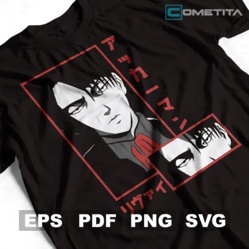 Levi de Ataque de los Titanes — Vector Anime Para Imprimir, Sublimar, Estampar y Más (EPS, PDF, PNG y SVG)
