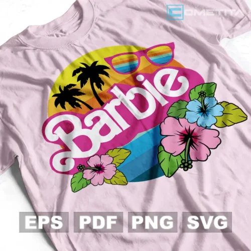 Logo Floral de Barbie — Vector Para Imprimir, Sublimar, Estampar y Más (EPS, PDF, PNG y SVG)