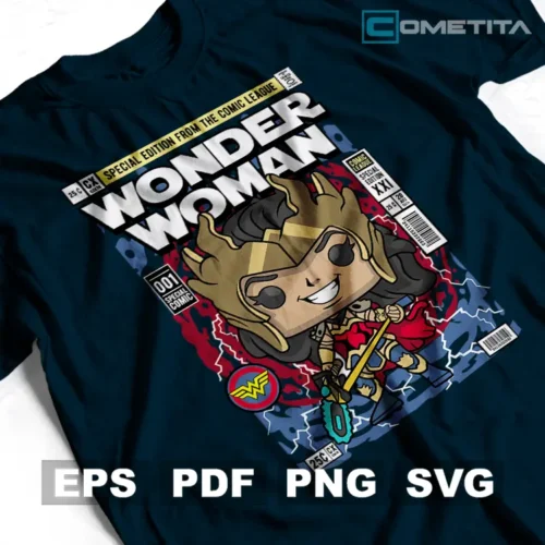 Wonder Woman Funko — Vector de DC Comics Para Imprimir, Sublimar, Estampar y Más (EPS, PDF, PNG y SVG)
