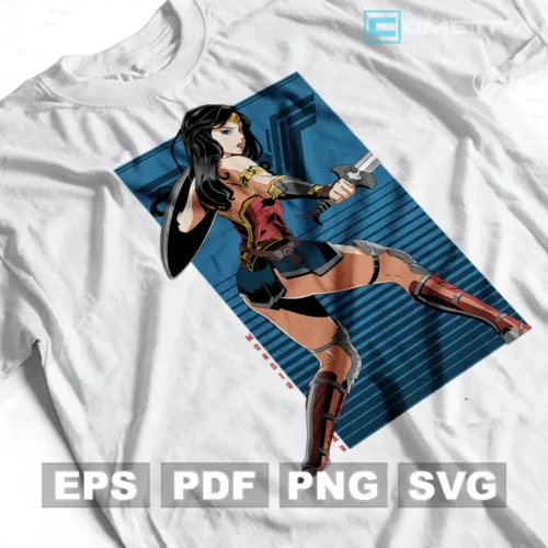 Wonder Woman Warrior — Vector de DC Comics Para Imprimir, Sublimar, Estampar y Más (EPS, PDF, PNG y SVG)