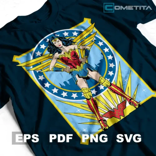 Wonder Woman Retro — Vector de DC Comics Para Imprimir, Sublimar, Estampar y Más (EPS, PDF, PNG y SVG)