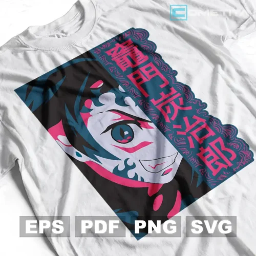 Tanjiro Demonio de Demon Slayer — Vector Anime Para Imprimir, Sublimar, Estampar y Más (EPS, PDF, PNG y SVG)