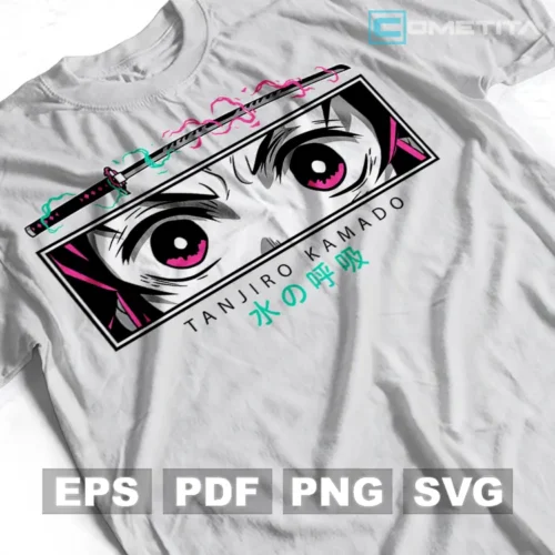 Tanjiro Ojos de Demon Slayer — Vector Anime Para Imprimir, Sublimar, Estampar y Más (EPS, PDF, PNG y SVG)