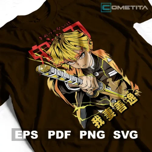 Zenitsu Agatsuma 2 de Demon Slayer — Vector Anime Para Imprimir, Sublimar, Estampar y Más (EPS, PDF, PNG y SVG)