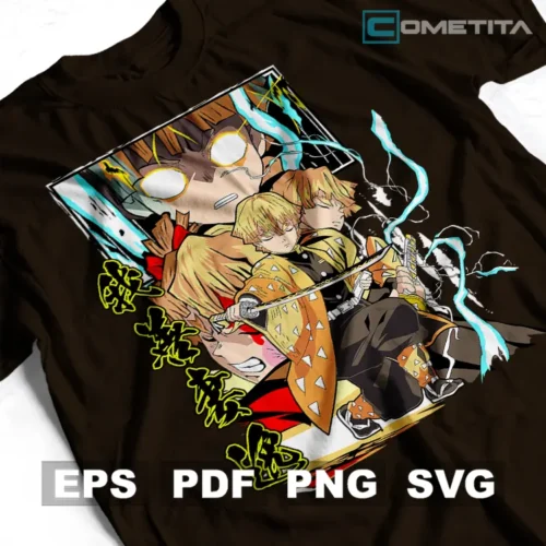 Zenitsu Agatsuma de Demon Slayer — Vector Anime Para Imprimir, Sublimar, Estampar y Más (EPS, PDF, PNG y SVG)