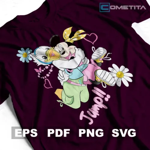 Daisy y Minnie Jump — Vector de Disney Para Imprimir, Sublimar, Estampar y Más (EPS, PDF, PNG y SVG)