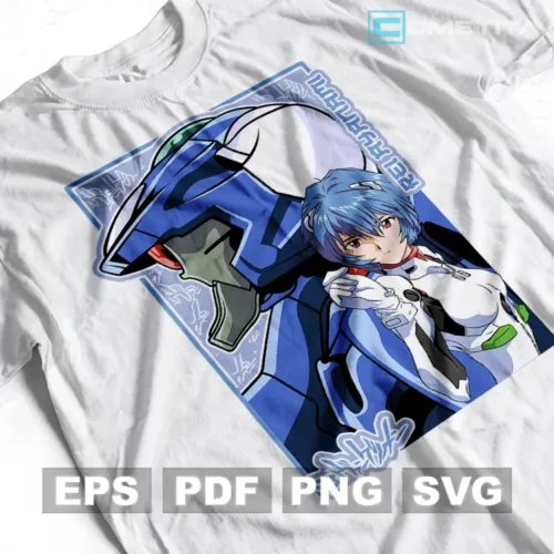 Rei Ayanami 2 de Evangelion — Vector Anime Para Imprimir, Sublimar, Estampar y Más (EPS, PDF, PNG y SVG)