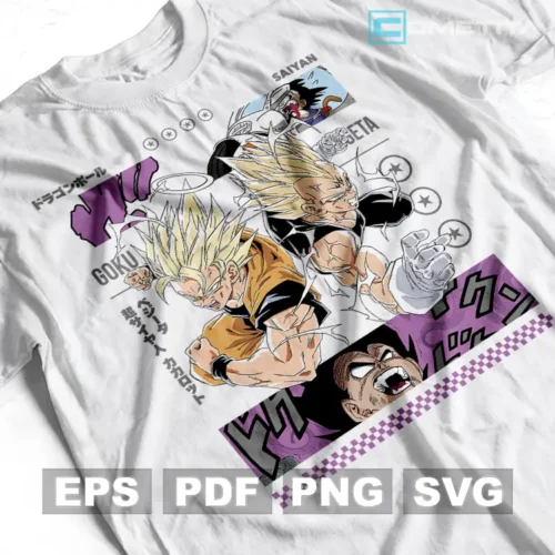 Goku y Vegeta de Dragon Ball — Vector de Dragon Ball para imprimir, sublimar, estampar y más (EPS, PDF, PNG y SVG)